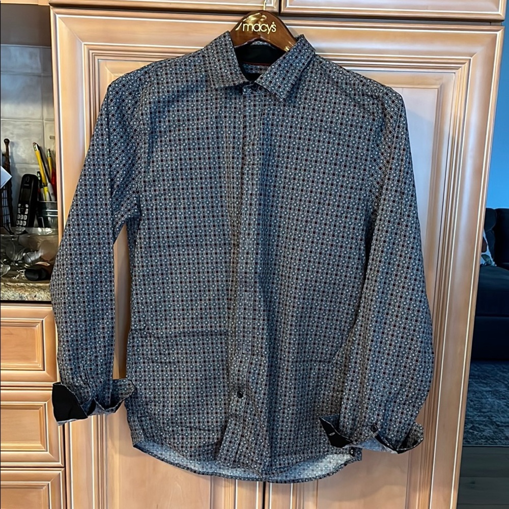 Men’s Guess Black Casual Button Down Shirt with Long Sleeves
